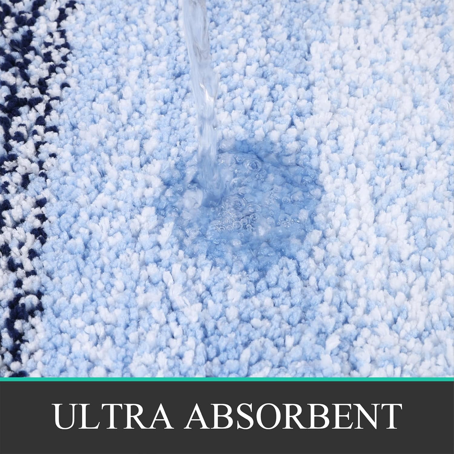 Bathroom Rugs, Yamaziot Bath Mat Set of 3, Absorbent Microfiber Non Slip Shaggy Ultra Soft Bathroom Runner with U Shaped Contour Toilet Mat for Tub Front, Shower Inside Floor