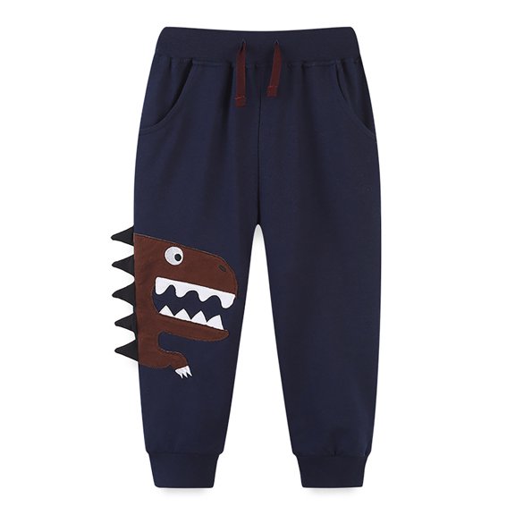 Likimi Toddler Kids Boys Sweatpants Print Trousers Casual Comfortable Relaxed Spring Fall Bottoms Size 5-6 Years Dark Blue