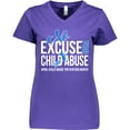 thumbnail image 3 of Inktastic No Excuse for Child Abuse April Child Abuse Prevention Month Women's V-Neck T-Shirt, 3 of 5