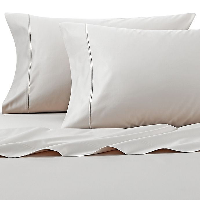 Wamsutta PimaCott Solid 625ThreadCount Queen Sheet Set in Stone
