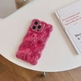 thumbnail image 5 of Compatible with iPhone 13 Pro Max Wavy Phone Case, Cute Coquette 3D Wave Bubble Pattern and Stylish Wavy Border, Soft TPU, Protection Shockproof Phone Case for Women Girls (Rose Red), 5 of 13