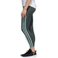 thumbnail image 3 of adidas Womens 3 Stripe 7/8 High-Rise Tights, Legend Ivy/Mint Stripe, Large, 3 of 4
