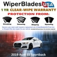 thumbnail image 2 of 2019 Audi S5 Sportback Beam Wiper Blades Wipers w/1yr Warranty (Set of 2) (WiperBladesUSA), 2 of 5