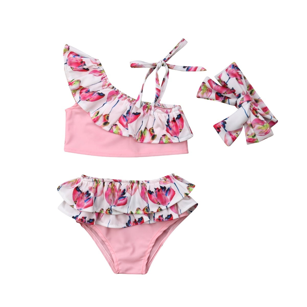 pink flower bathing suit