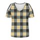 thumbnail image 4 of Puntoco Liquidación de blusas cortas para mujer, blusas estampadas para mujer, blusas de manga corta con escote en V y hombros descubiertos, blusas de moda, 4 of 5