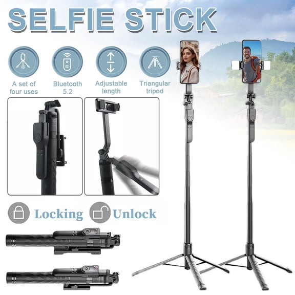 68inch Professional Cell Phone Holder & Camera Tripod Stand Remote Selfie Stick[K28 68" Tripod with 1/4 screw]