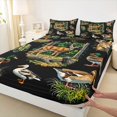 thumbnail image 4 of Castle Fairy Camo Mixed Wildlife Queen Sheets 4 Pieces,Spotted Deer Mallard Pine Queen Sheet Sets,Camo Black Green,1 Fitted Sheet, 1 Flat Sheet and 2 Pillowcases, 4 of 6