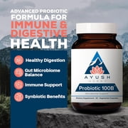 Ayush Herbs Probiotics Supplement for Digestion and Gut Health, 60 Capsules