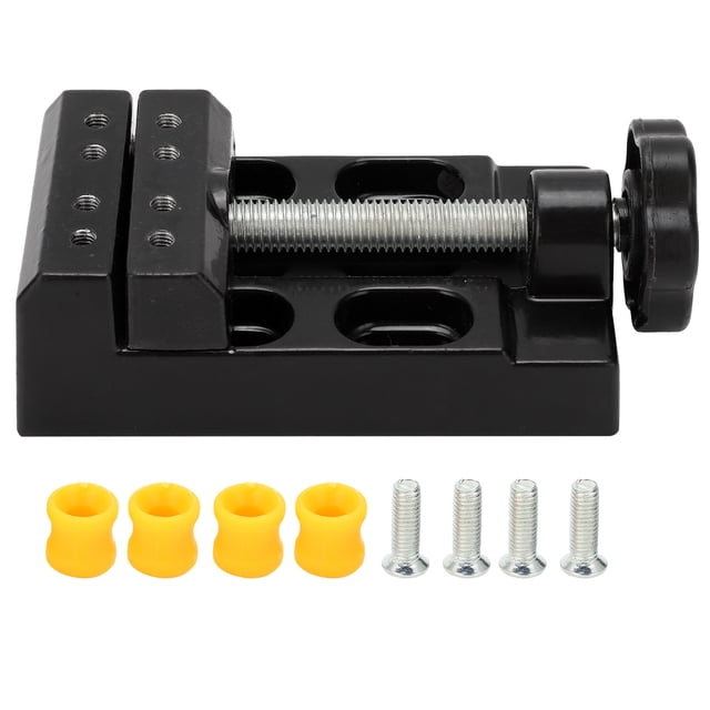 Compact 2.2" Miniature Workbench Vise for Precision Crafting & Jewelry Repair - Adjustable Clamp with Plastic Collets for Small Objects