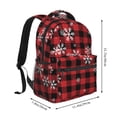 thumbnail image 2 of Disketp Red Buffalo Plaid Mochila Estampada para Hombre y Mujer – Mochila Ligera Clásica con Múltiples Bolsillos para Universidad, Trabajo y Viajes-One Size, 2 of 5
