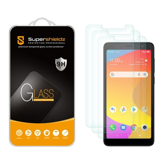 (3 Pack) Supershieldz Designed for TCL Ion Z Tempered Glass Screen Protector, Anti Scratch, Bubble Free