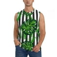 thumbnail image 2 of Lsque Palm Greenery Print Men's Cotton Blend Sleeveless Muscle Shirts (S-3XL)- Moisture Wicking, Odor Protection, UPF 30+,Small, 2 of 8
