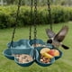 thumbnail image 4 of Comedero Para Pájaros De Plástico Comedero para pájaros colgante de exterior con forma de trébol de cuatro hojas, color verde militar, con doble propósito para agua y comida (1 unidad) JASKFLY, 4 of 8