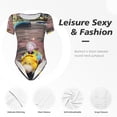 thumbnail image 4 of Goofa Pikmin Printed Women Rash Guard Short Sleeve,Tummy control Swimsuit Surfing Swimsuit Bathing Suit One Piece Swimsuit UPF 50-Small, 4 of 7