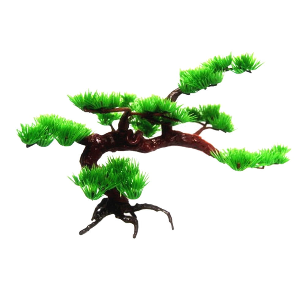 Aquarium Bonsai Ornament Fish Tank Rockery Artificial Pine Tree Plant