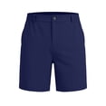 thumbnail image 4 of FRSASU Men's Solid Color Casual Work Pants with Side Pockets Length Half Shorts Pants Navy, 4 of 6