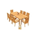 thumbnail image 4 of Grade-A Teak Dining Set: 8 Seater 9 Pc: 83" Rectangle Table And 8 Goa Stackng Arm Chairs Outdoor Patio WholesaleTeak #51GO-0109, 4 of 6