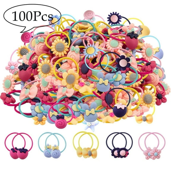HYwys 50Pcs Mix Colors Hair Ties for Girls, Little Girls' Small Hair Ropes, Elastic Hair Tie Toddler Set for Girls, Soft Rubber Bands Hair Bands Holders Pigtails Hair Accessories for Girls Toddlers