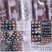 SmartBy Nail Art Stamping Plate Clear Engraved Leaf Flower Printing Stainless Steel DIY Manicure Template Nail Tool for Beauty