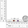 thumbnail image 3 of 925 Silver and 10K Yellow Gold Near Colorless White Moissanite Red Garnet Purple Amethyst and Lab Grown Diamond Tennis Bracelet for Women By Keren Hanan (2.15 cttw, Adjustable up To 9 inch), 3 of 4