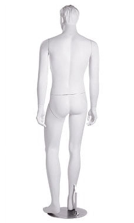 SSWBasics Male White Cameo Fiberglass Mannequin - Height 6'1" - With Base - Life Size Male
