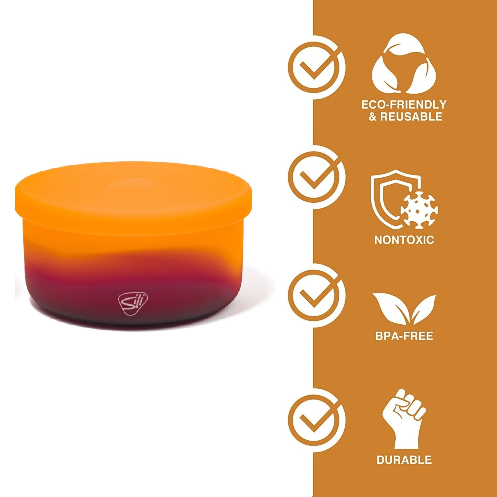 Silipint: Silicone 30oz Lidded Bowls: 2 Pack Sun Storm