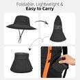 thumbnail image 3 of Minzimin 1Pcs Ponytail Sun Bucket Hats for Women UV Protection Foldable Mesh Wide Brim Hiking Beach Fishing Summer, 3 of 6