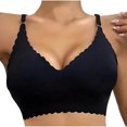 thumbnail image 2 of Byworldtasic Womens Seamless Wireless Bra Scalloped Edge No‑Show Bralette Adjustable Thin Straps Soft Everyday Bra, 2 of 9