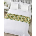 thumbnail image 5 of Xipuska Spring Yellow Sunflowers Bed Runners for Twin Size Bed, Decorative Bed Throws for Foot of Bed, Green Leaves Retro Floral Country Bed Runner Sofa Throw Bedding Scarf Slipcover for Bedroom, 5 of 6