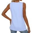 thumbnail image 4 of Qwertyu Womens Tank Tops Casual Sleeveless Tops for Women Dressy V Neck Babydoll Tank Tops Flowy Summer Shirts Light Blue L, 4 of 5