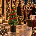 thumbnail image 5 of Christmas Ornament, Artificial Boxwood Christmas Planter Topiary Decor, Potted Greenery Figurine, Classic Holiday Styling, For Porch Entryway Indoor Outdoor Christmas Decoration, 5 of 5