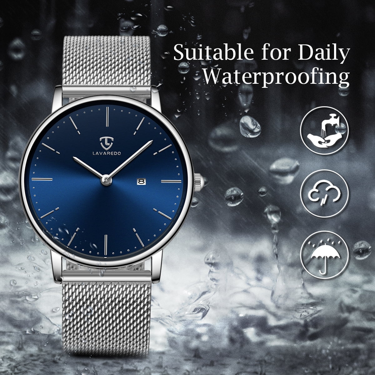 LAVAREDO Mens Watch Minimalist Waterproof Quartz Watches for Men Business Dress Casual Watch with Stainless Steel Mesh Band Gift for Man Walmart