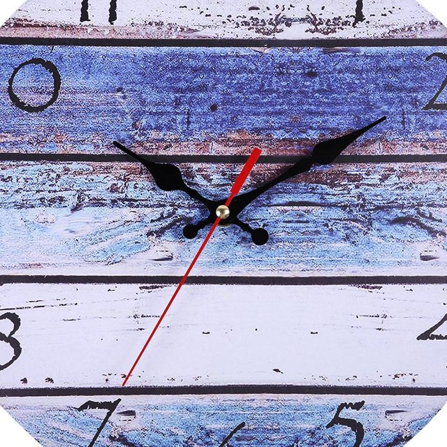 Homeholiday Decorative Round Wall Clock Arabic Numerals Wall Clock Ticking Quartz Movement Decorative Clock
