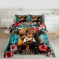 thumbnail image 2 of jejeloiu Brown Cow Cattle Bedding Comforter Set,Rustic Farmhouse Cabin Twin Comforter Sets,Pink Flower Floral Bedding Set For Kids,Super Cozy Room Decor Reversible,2-Piece, 2 of 8