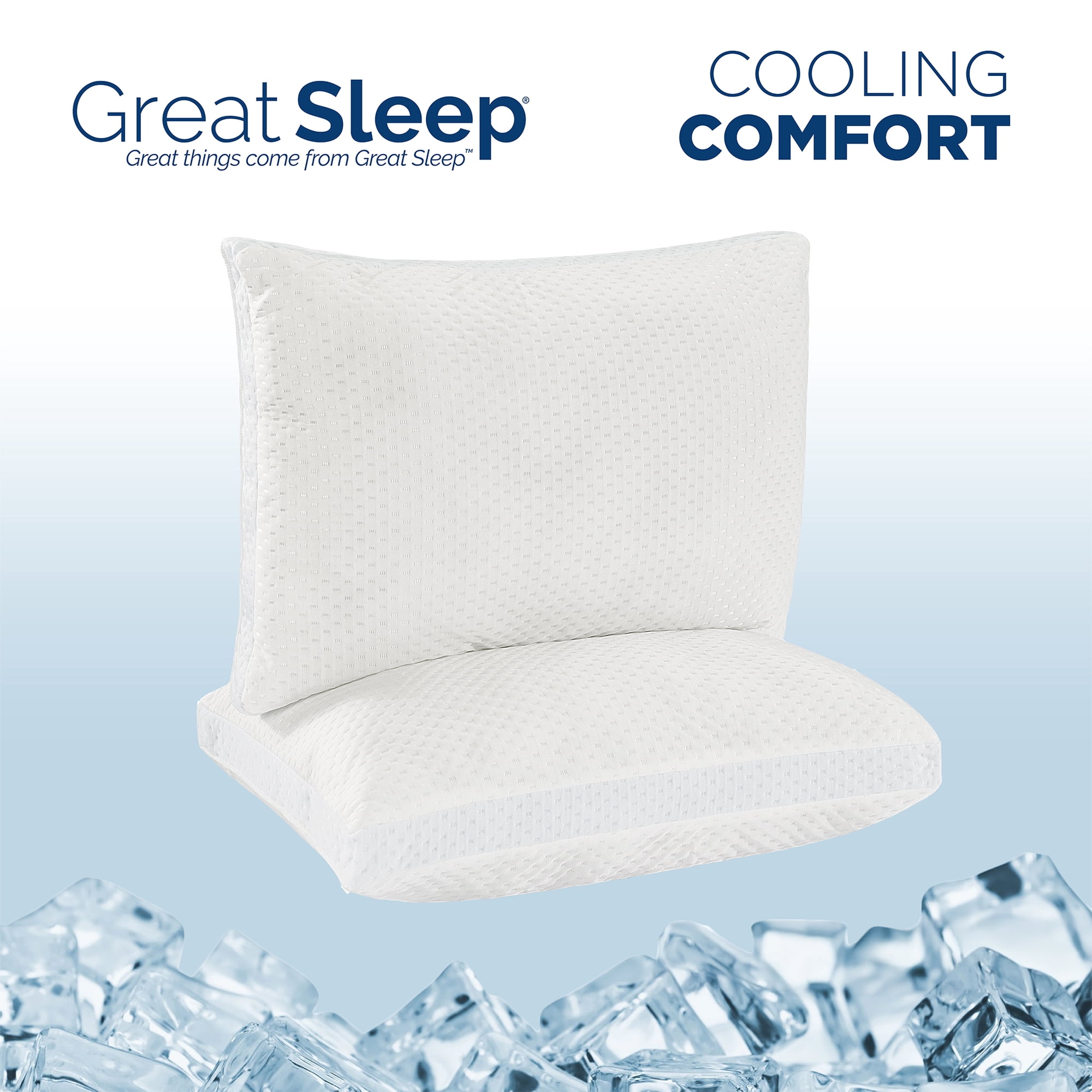 Great Sleep® Cooling Down Alternative Gusseted Pillow Set of 2 Standard/Queen