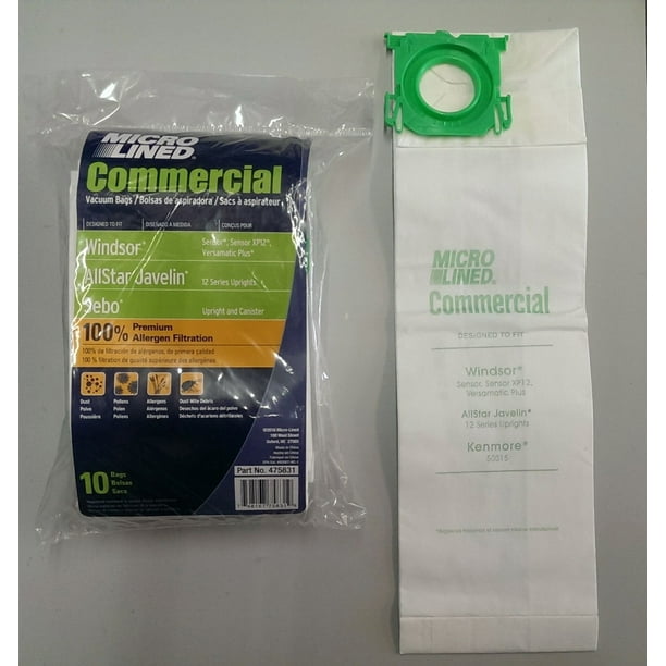 20 Sebo Windsor Sensor MicroLined Commercial Upright Vacuum Bags for