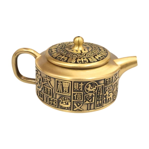 QSTDGVPW Brass Traditional Chinese Teapot Tea Kettle 11.9x8x6cm Multifunctional for Home