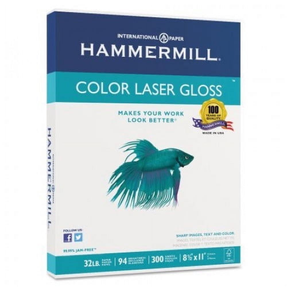 Hammermill 300 Sheets/Pack Letter Size White Color Laser Gloss Paper, 4 Pack
