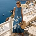thumbnail image 4 of Xixirimido Cherry Blossom Blue Print Maxi Dress for Women Crewneck Sleeveless Dresses A-line Casual Flowy Summer Beach Long Sundresses with Pockets Vacation Wear, 4X-Large, 4 of 7