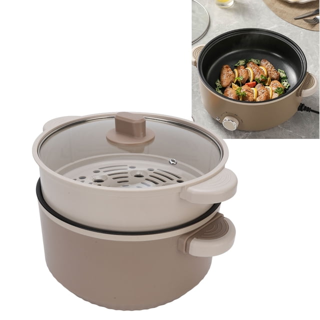 Pot Caliente Eléctrica De 3L, Recubrimiento Sin Palo, Cocción De Doble Capa, Panel De Control Táctil Para Cenas En El Hogar, Abdominales Y Aleación De Aluminio