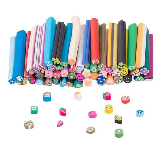 Rebanadas de arcilla polimérica de NBEADS para decoración de uñas, 50 unidades, mezcladas