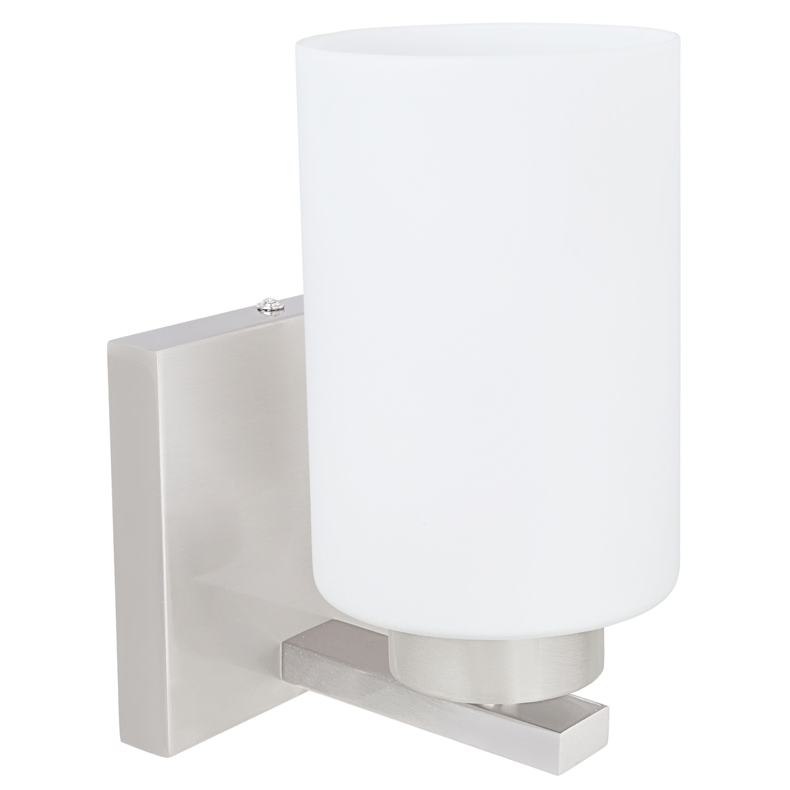 Aspen Creative 62218, One-Light Metal Bathroom Vanity Wall Light Fixture, 4-3/4" Wide, Transitional Design in Satin Nickel