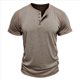 thumbnail image 2 of Camisetas de Corta para Hombre, Camisetas Informales de Algodón Estilo Henley, Camisetas Básicas de Verano Caqui L, 2 of 6