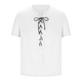 thumbnail image 3 of WREESH Men's Muscle T-Shirt with Lace-Up Casual Solid Color Short-Sleeved V-Neck Pullover White, 3 of 5