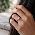 thumbnail image 5 of Rosec Jewels Lab Grown Pink Diamond Promise Ring - 1 Carat Pink Diamond Ring IGI Certified (Fancy Pink Color - E-VS1 Clarity) - Gift for Women, 925 Sterling Silver, US 4.00, 5 of 8