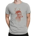 thumbnail image 2 of Festive Reindeer in Santa Hat Men's T-shirt, 2 of 3