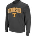 thumbnail image 2 of Men's Colosseum Charcoal Tennessee Volunteers Arch & Logo Crew Neck Sweatshirt, 2 of 5