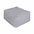 thumbnail image 1 of Geometric Rectangle Pouf, Abstract Chain Shapes in Vertical Design on Plain Background, Under Desk Foot Stool for Living Room Office Ottoman with Cover, 25", Indigo Taupe Grey and White, by Ambesonne, 1 of 4