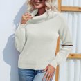 thumbnail image 6 of ShomPort Womens Fall Long Sleeve Turtleneck Casual Solid Color Knitted Pullover Sweater Jumper Tops, 6 of 8