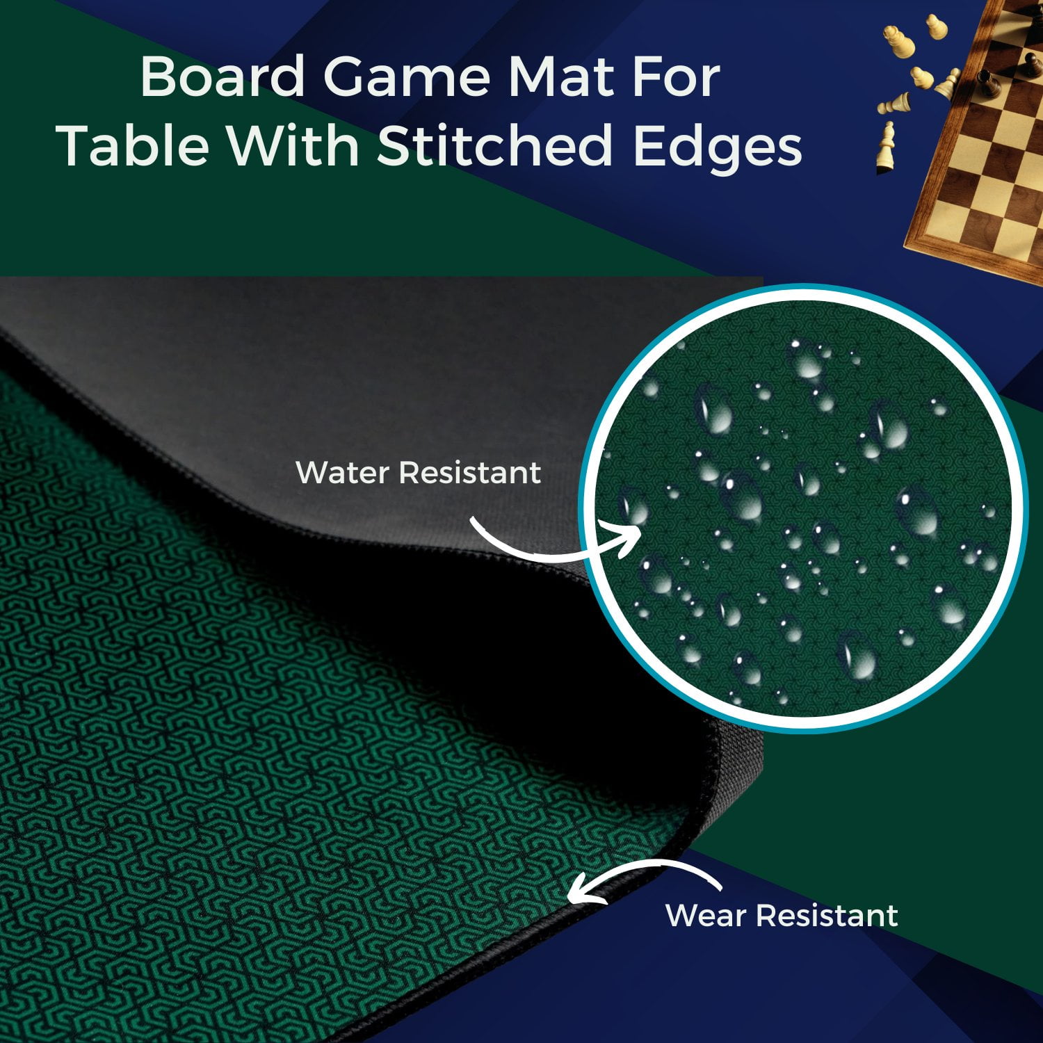 Feltectors Board Game Mat, Table Cover for Mahjong, Poker, Playing Cards, Tile Games, Dominoes 72 x 30 inch